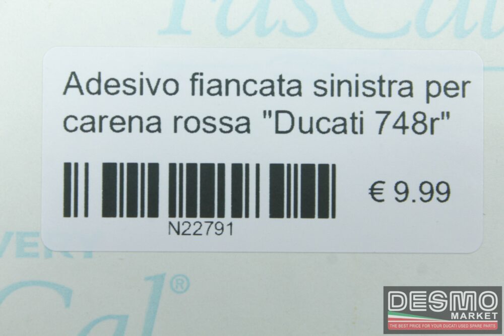 Adesivo fiancata sinistra per carena rossa “Ducati 748r”