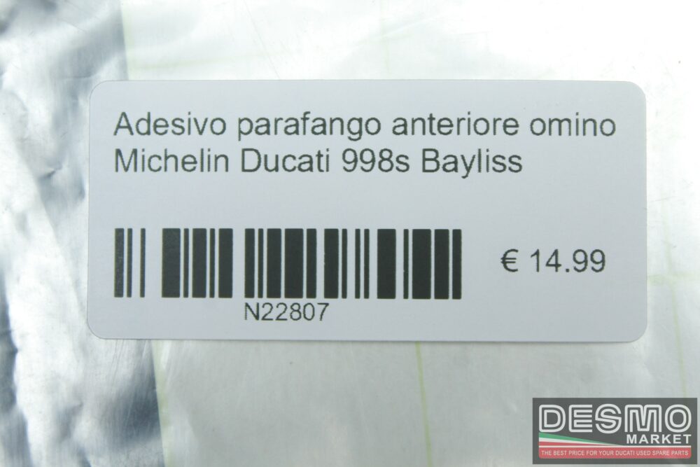 Adesivo parafango anteriore omino Michelin Ducati 998s Bayliss