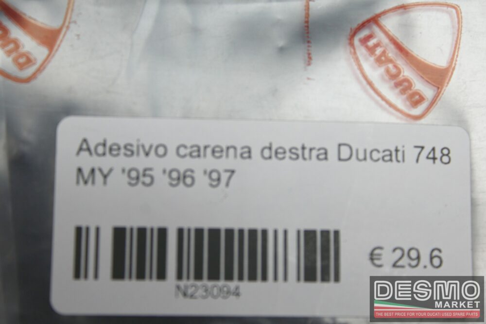 Adesivo carena destra Ducati 748 MY 95 96 97