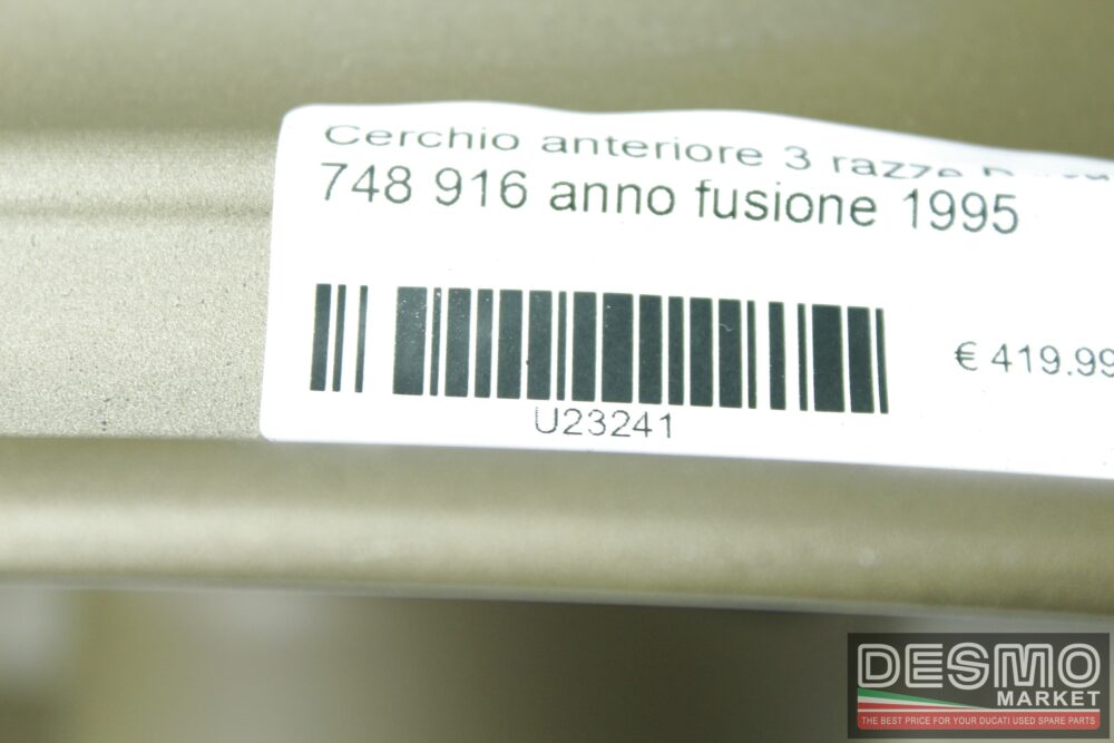 Cerchio anteriore 3 razze Ducati 748 916 anno fusione 1995