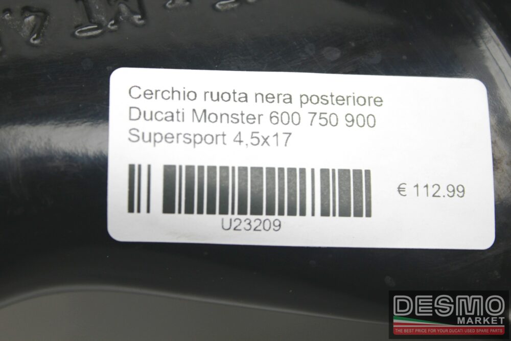 Cerchio ruota nera posteriore Ducati Monster 600 750 900 SS 4,5×17