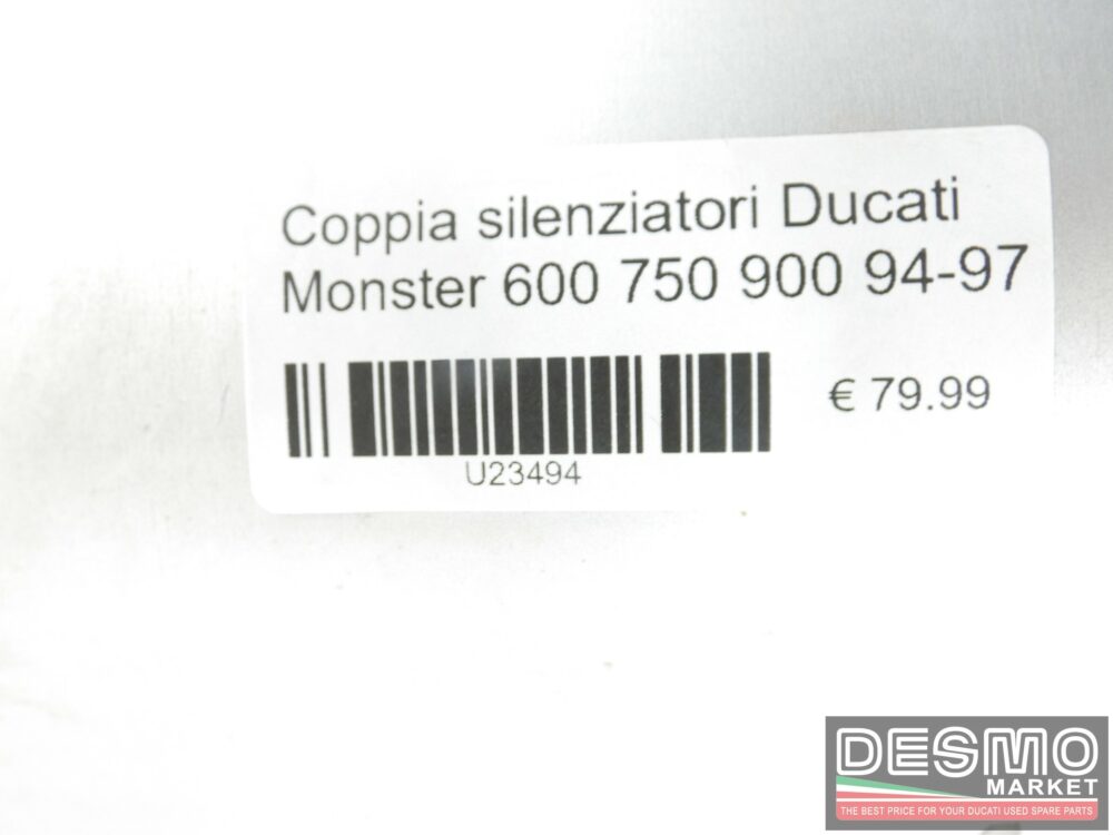Coppia silenziatori scarico Ducati Monster 600 750 900 1994 1997