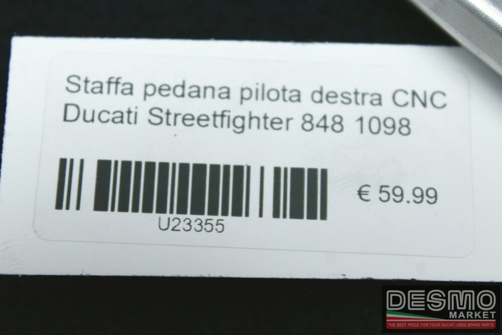 Staffa pedana pilota destra CNC Ducati Streetfighter 848 1098