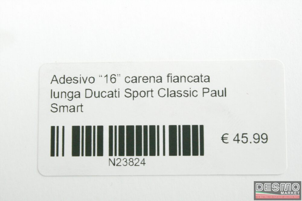 Adesivo “16” carena fiancata lunga Ducati Sport Classic Paul Smart