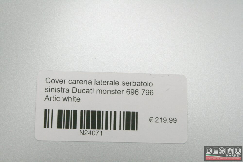Cover carena laterale serbatoio sinistra Ducati monster 696 796 Artic white