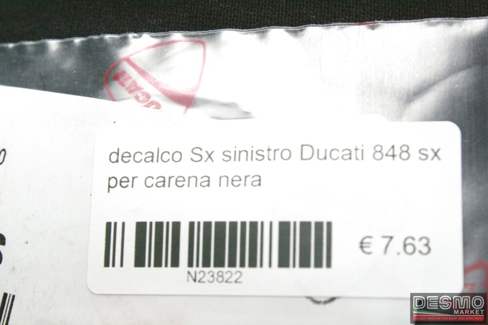 decalco  sinistro Ducati 848  per carena nera