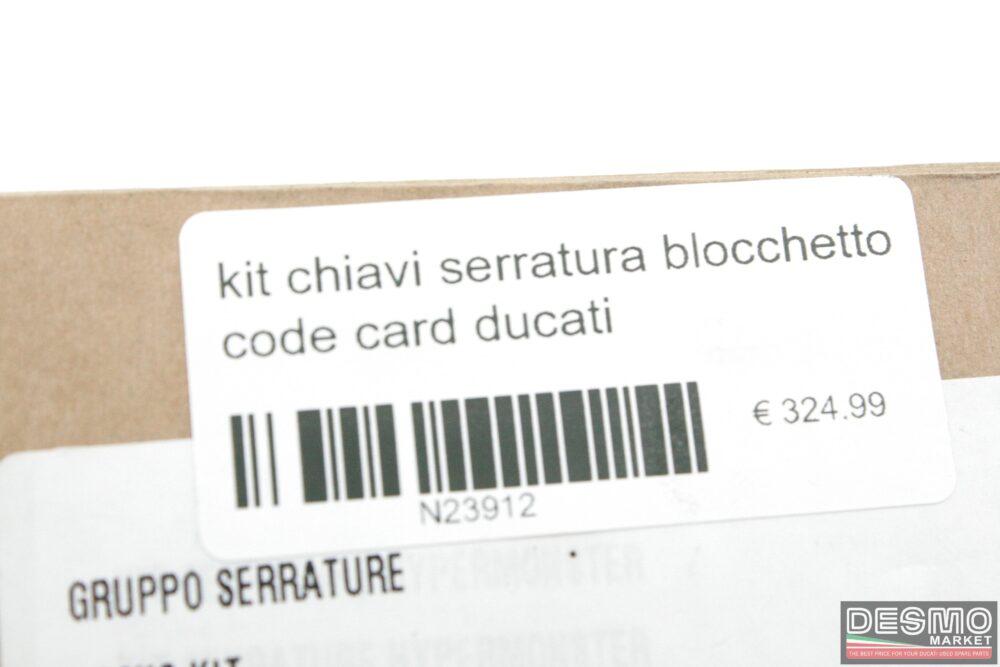 kit chiavi serratura blocchetto code card Ducati