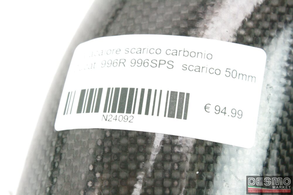 Paracalore scarico carbonio Ducati 996R 996SPS scarico 50mm