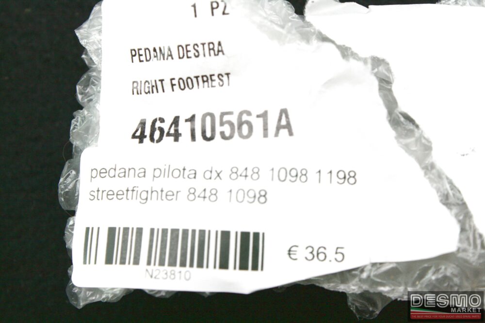 pedana pilota destra Ducati 848 1098 1198 streetfighter 848 1098