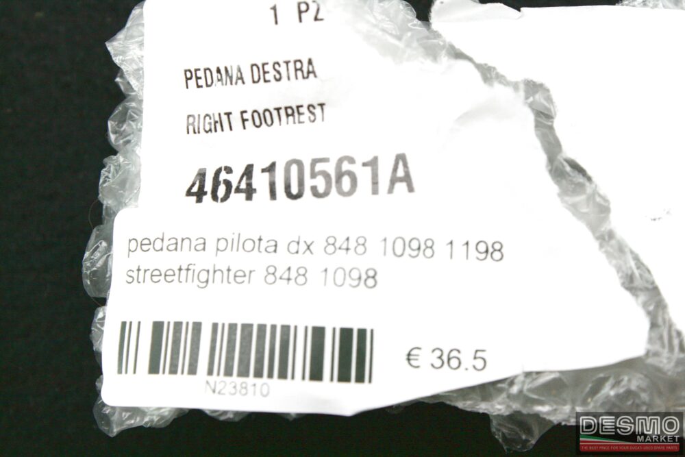 pedana pilota destra Ducati 848 1098 1198 streetfighter 848 1098