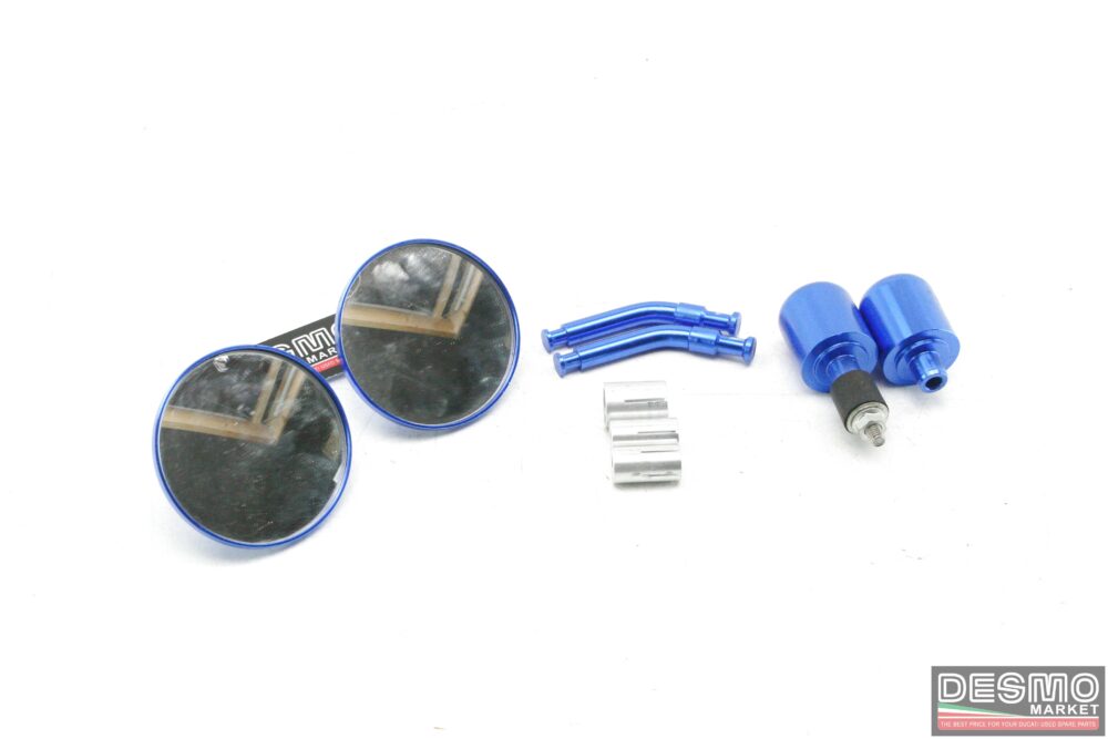 specchietti universali bar end manubrio moto ergal cnc blu