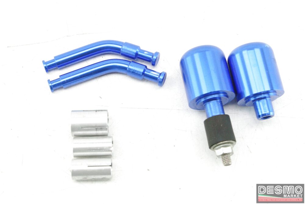 specchietti universali bar end manubrio moto ergal cnc blu