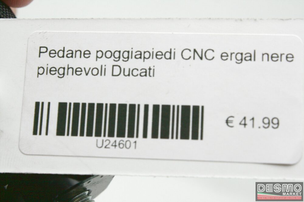 Pedane poggiapiedi CNC ergal nere pieghevoli Ducati