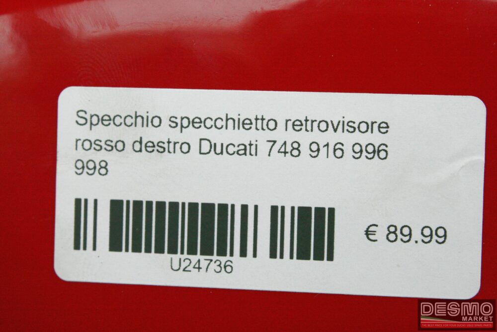 Specchio specchietto retrovisore rosso destro Ducati 748 916 996 998
