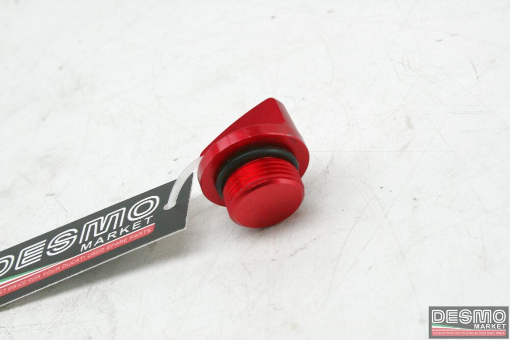Red ergal oil filler cap Ducati - Image 2