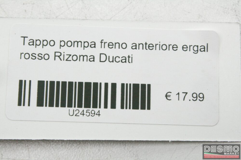 Tappo pompa freno anteriore ergal rosso Rizoma Ducati