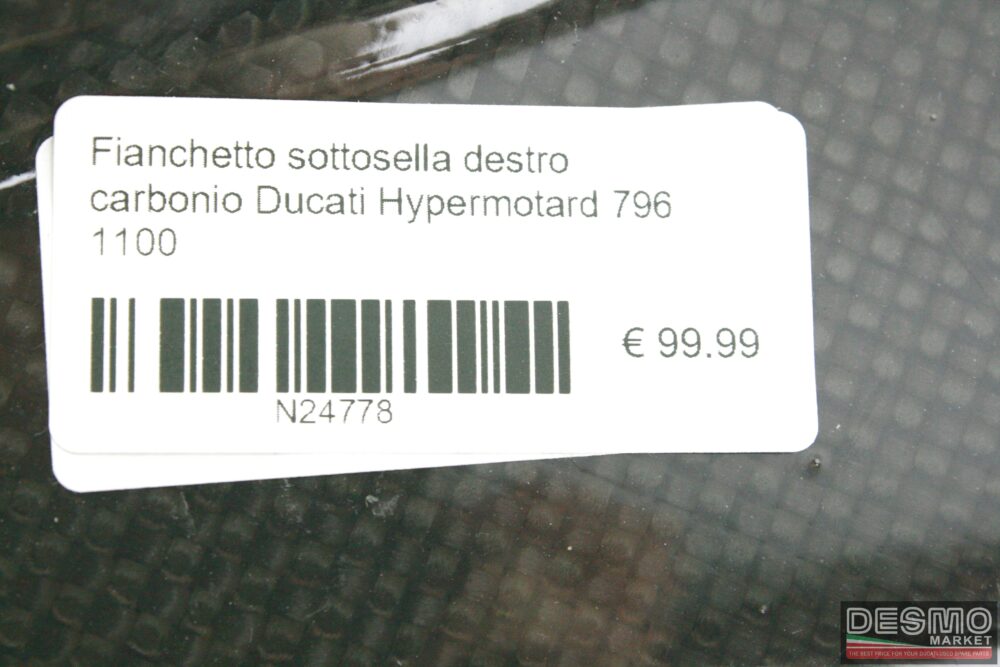 Fianchetto sottosella destro carbonio Ducati Hypermotard 796 1100