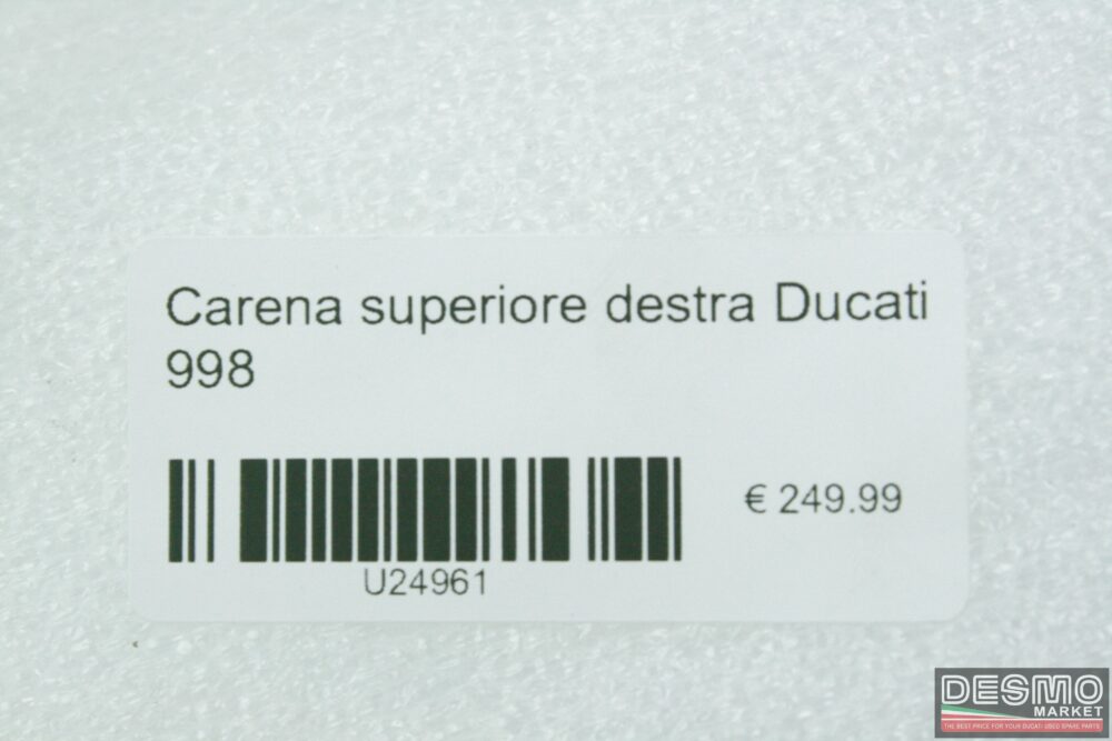 Carena laterale superiore destra rossa Ducati 998