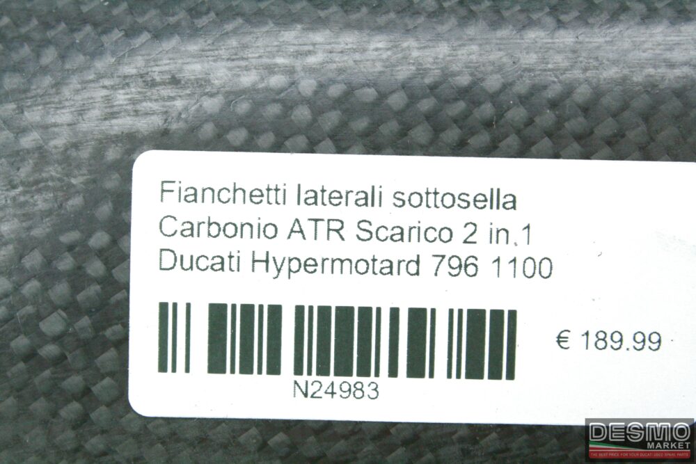 Fianchetti sottosella carbonio ATR scarico 2in1 Ducati Hyper 796 1100