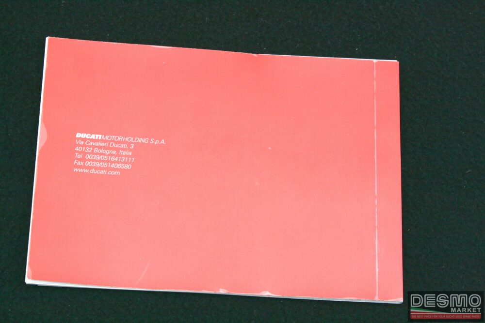 Libretto di garanzia e tagliandi di controllo ufficiale Ducati 2000