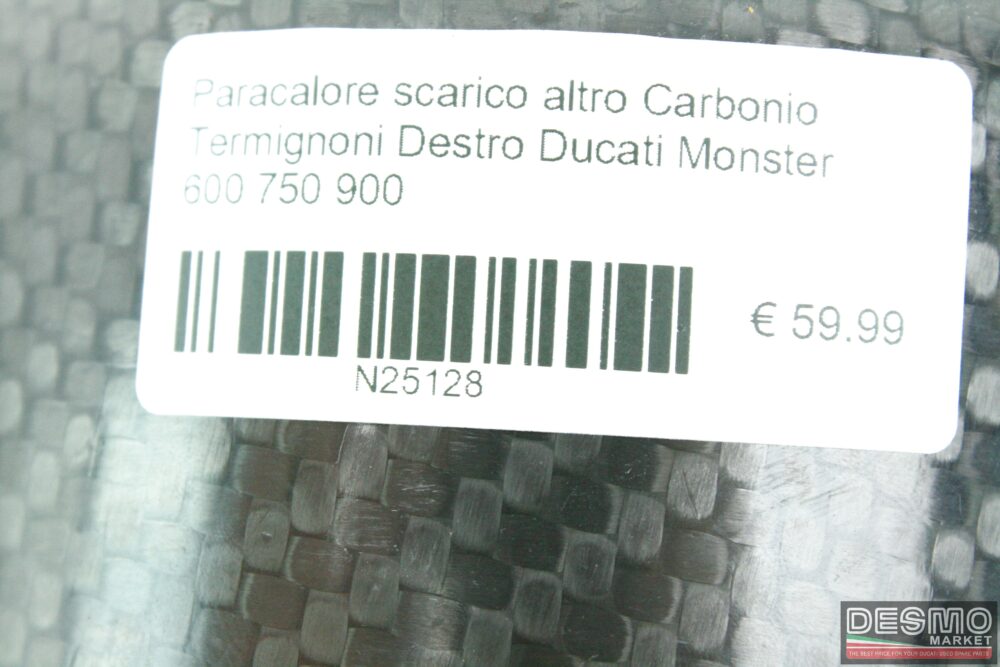 Paracalore scarico alto carbonio Termignoni dx Ducati Monster 600 750