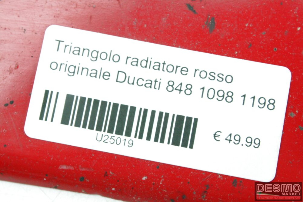 Triangolo radiatore rosso originale Ducati 848 1098 1198