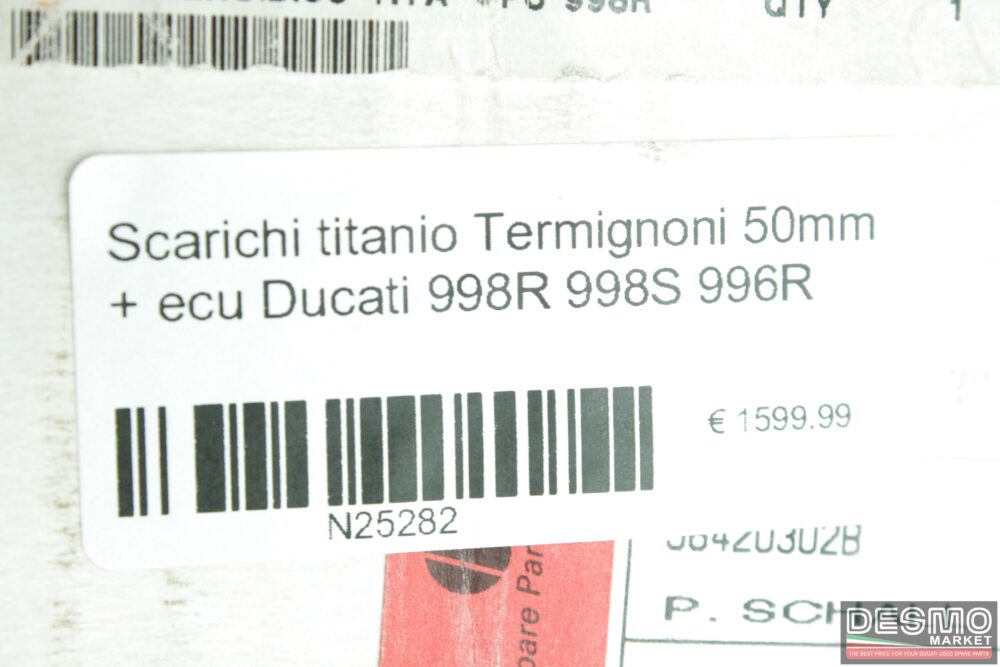 Scarichi titanio Termignoni 50mm + ecu Ducati 998R 998S 996R