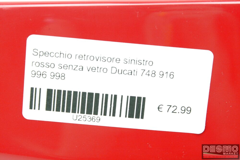 Specchio retrovisore sinistro rosso senza vetro Ducati 748 916 996 998