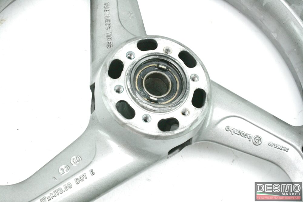 Cerchio ruota anteriore grigia 3 razze Ducati 748 916 996 Monster