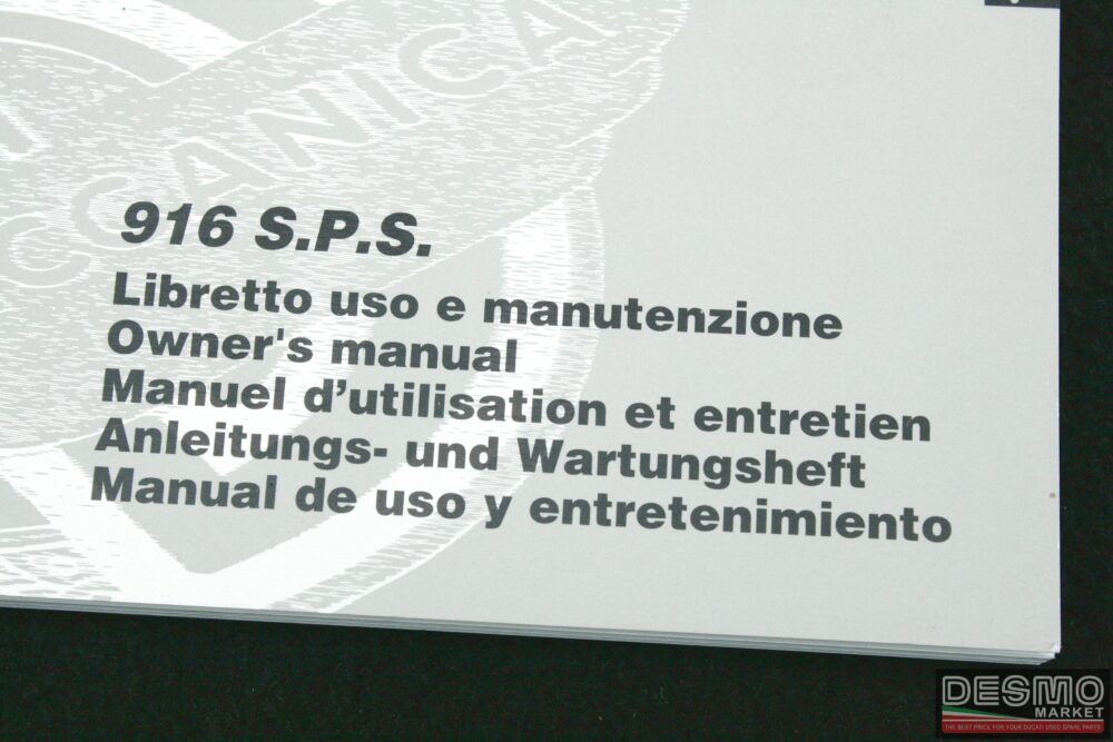 Libretto uso e manutenzione Ducati 916 SPS