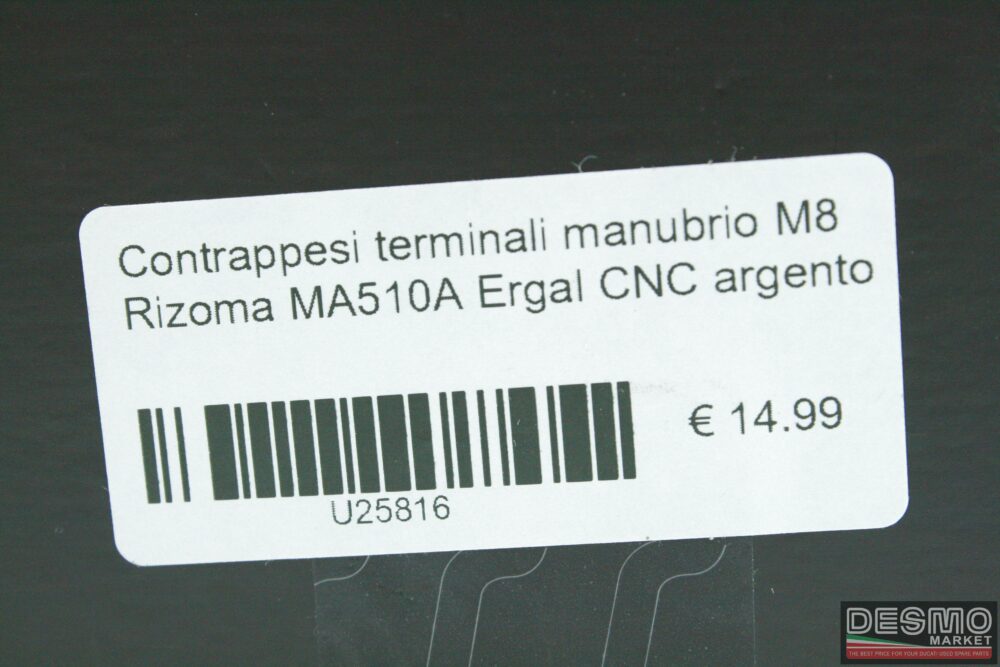 Contrappesi terminali manubrio M8 Rizoma MA510A Ergal CNC argento