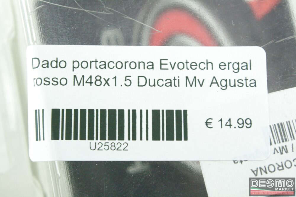 Dado portacorona Evotech ergal rosso M48x1.5 Ducati Mv Agusta