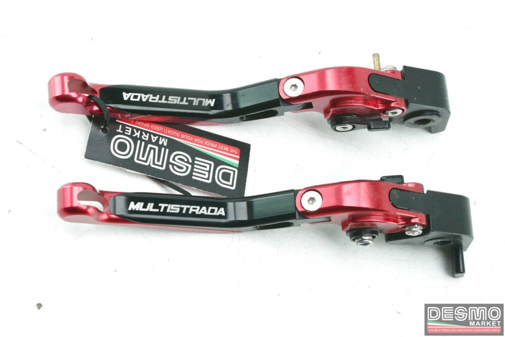Leve ergal CNC regolabili nere/rosse Ducati Multistrada