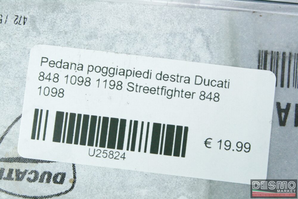 Pedana poggiapiedi destra Ducati 848 1098 1198 Streetfighter 848 1098