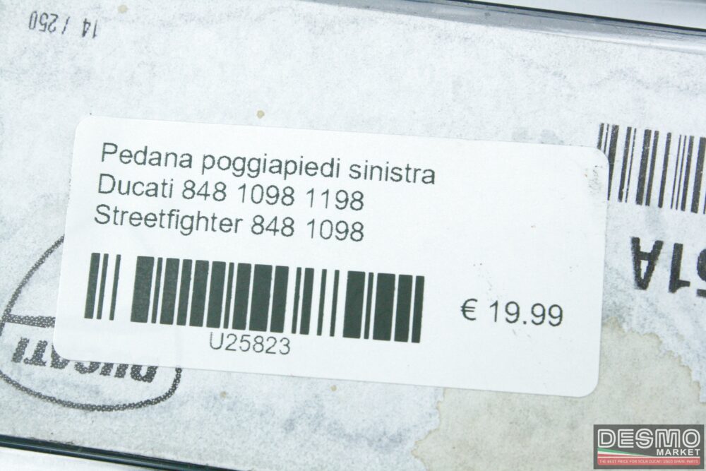 Pedana poggiapiedi sinistra Ducati 848 1098 1198 Streetfighter 848 1098