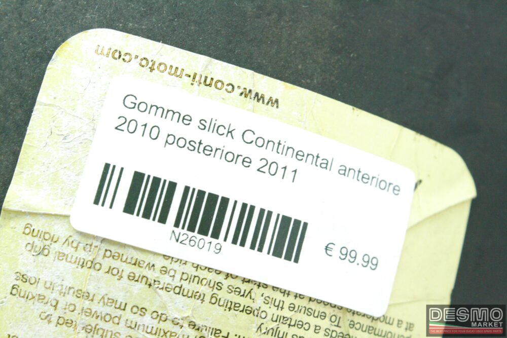 Gomme slick Continental anteriore 2010 posteriore 2011