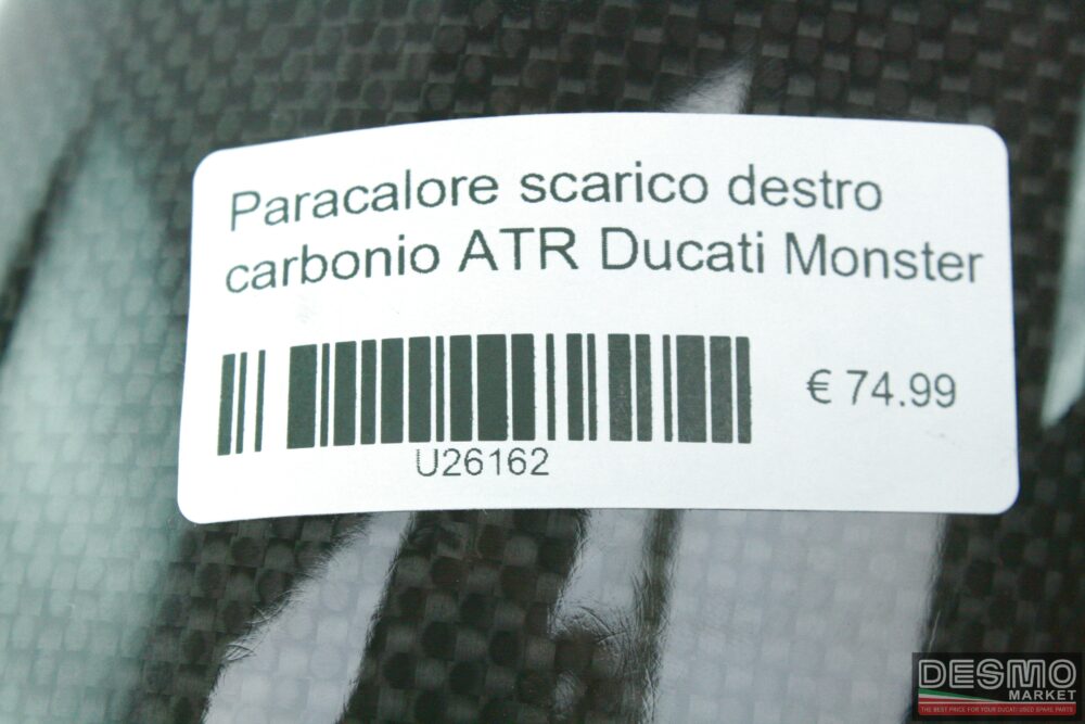 Paracalore scarico destro carbonio ATR Ducati Monster