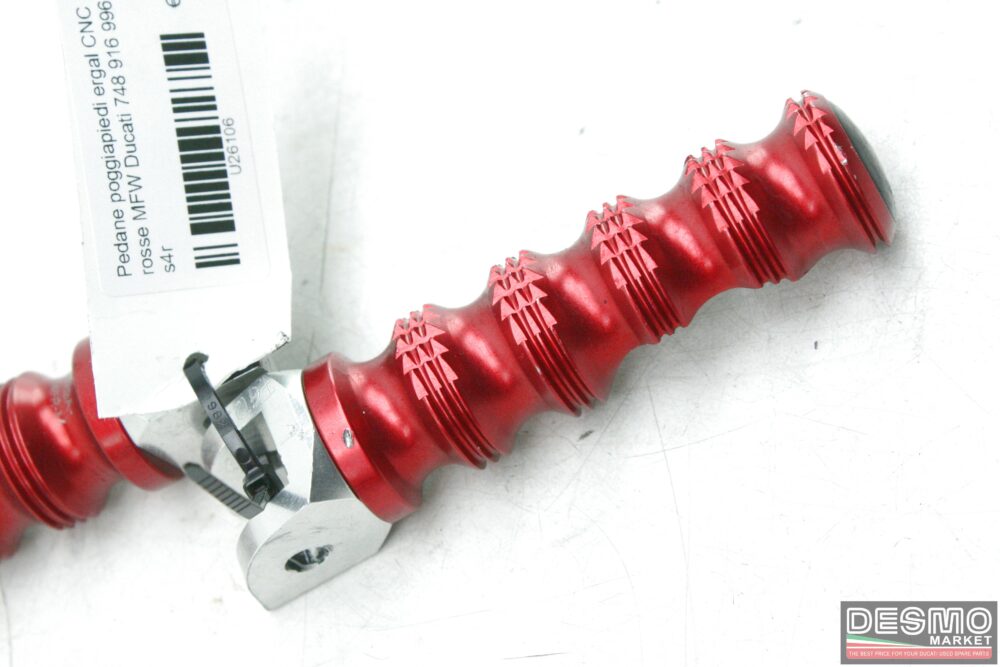 Pedane poggiapiedi ergal CNC rosse MFW Ducati 748 916 996 998 s4r