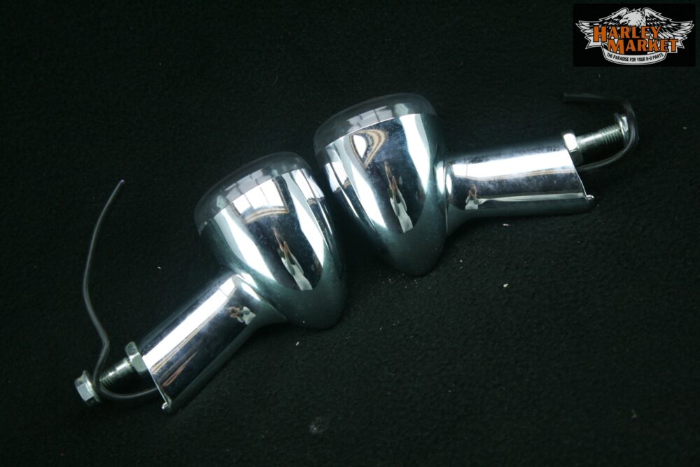 Rear chrome turn signal blinker indicator 00-11 Harley Davidson - Image 2