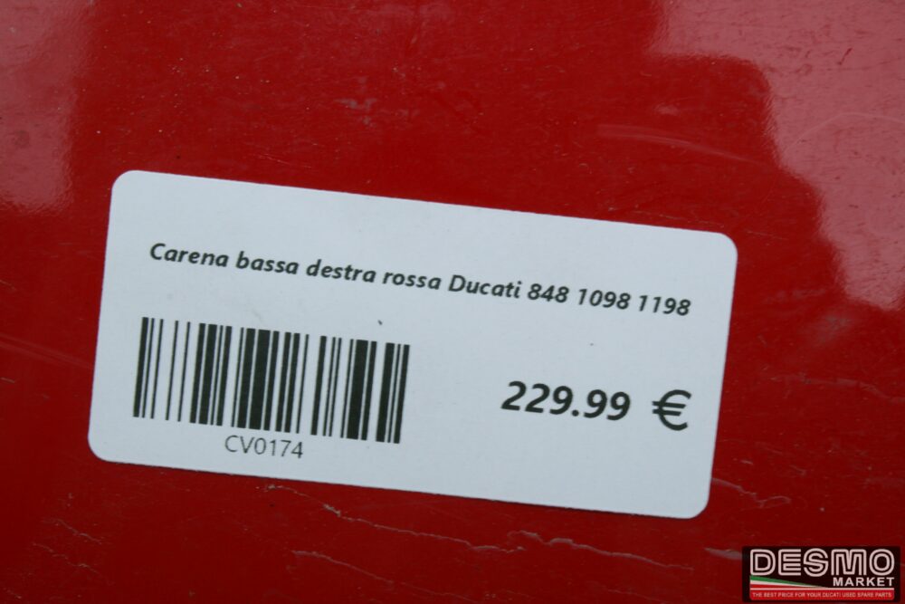 Carena bassa destra rossa Ducati 848 1098 1198