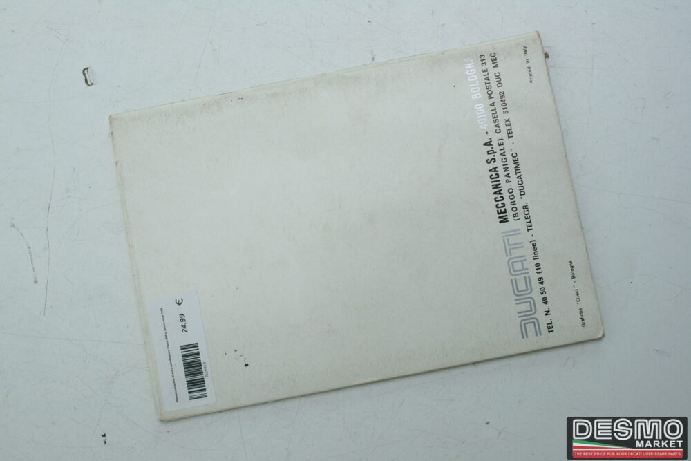 Manuale istruzione d’uso e manutenzione Ducati 900 ss Desmo anno 1980