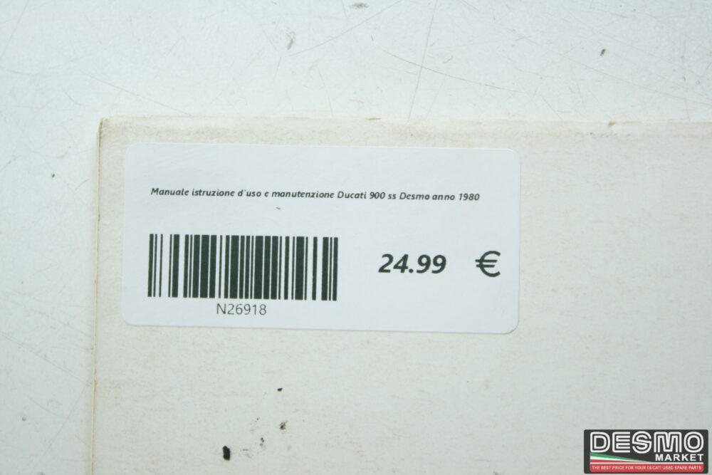 Manuale istruzione d’uso e manutenzione Ducati 900 ss Desmo anno 1980