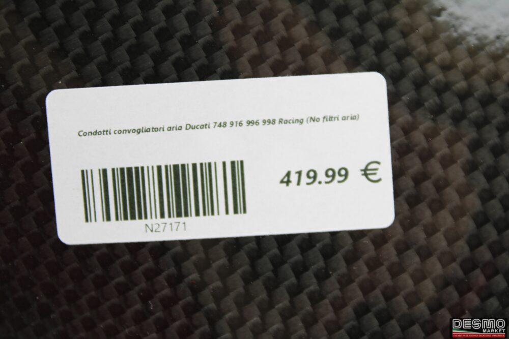 Condotti convogliatori aria Ducati 748 916 996 998 Racing (No filtri aria)