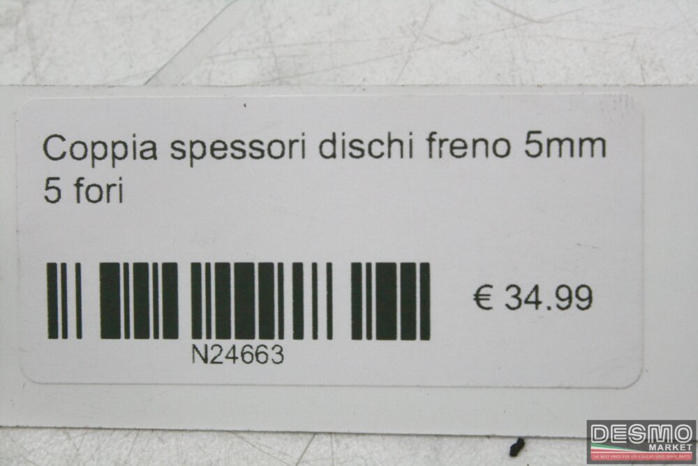 Coppia spessori dischi freno 5mm 5 fori