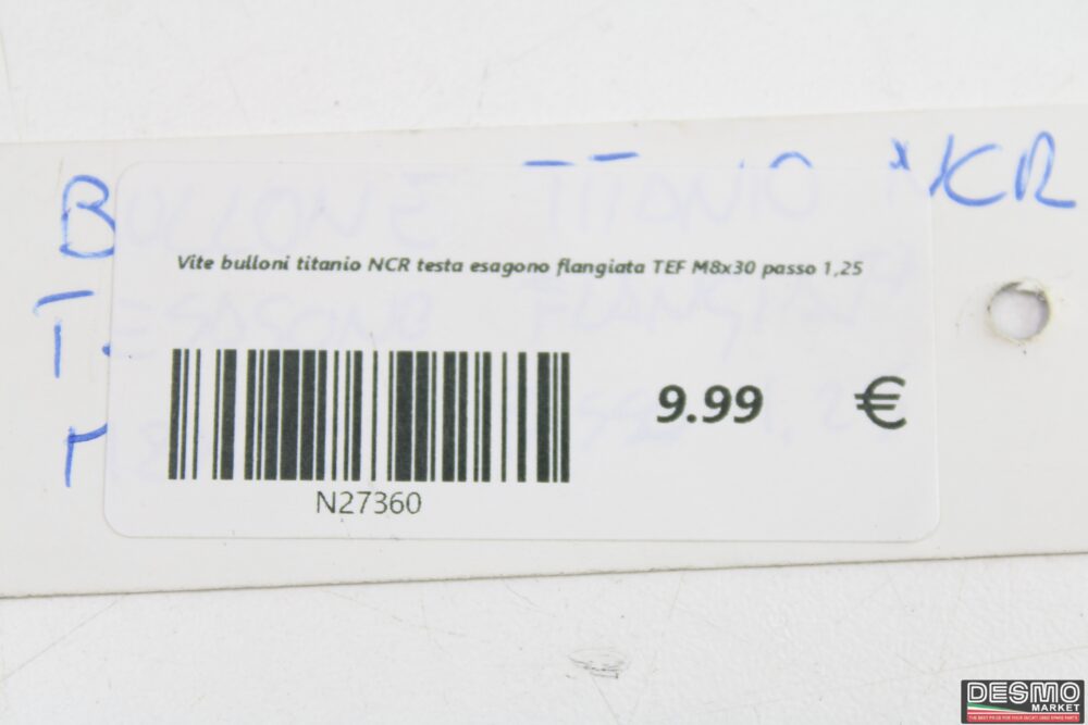 Vite bulloni titanio NCR testa esagono flangiata TEF M8x30 passo 1,25