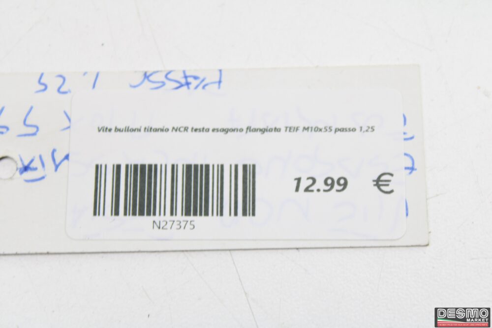 Vite bulloni titanio NCR testa esagono flangiata TEIF M10x55 passo 1,25