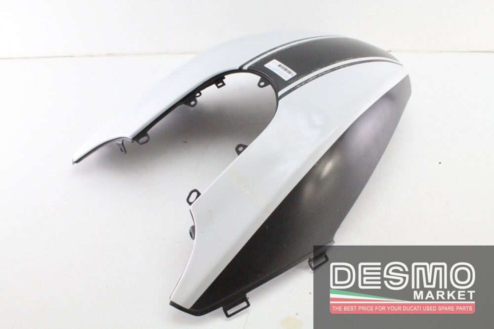 Carbon tank cover white band Ducati Diavel - Image 4