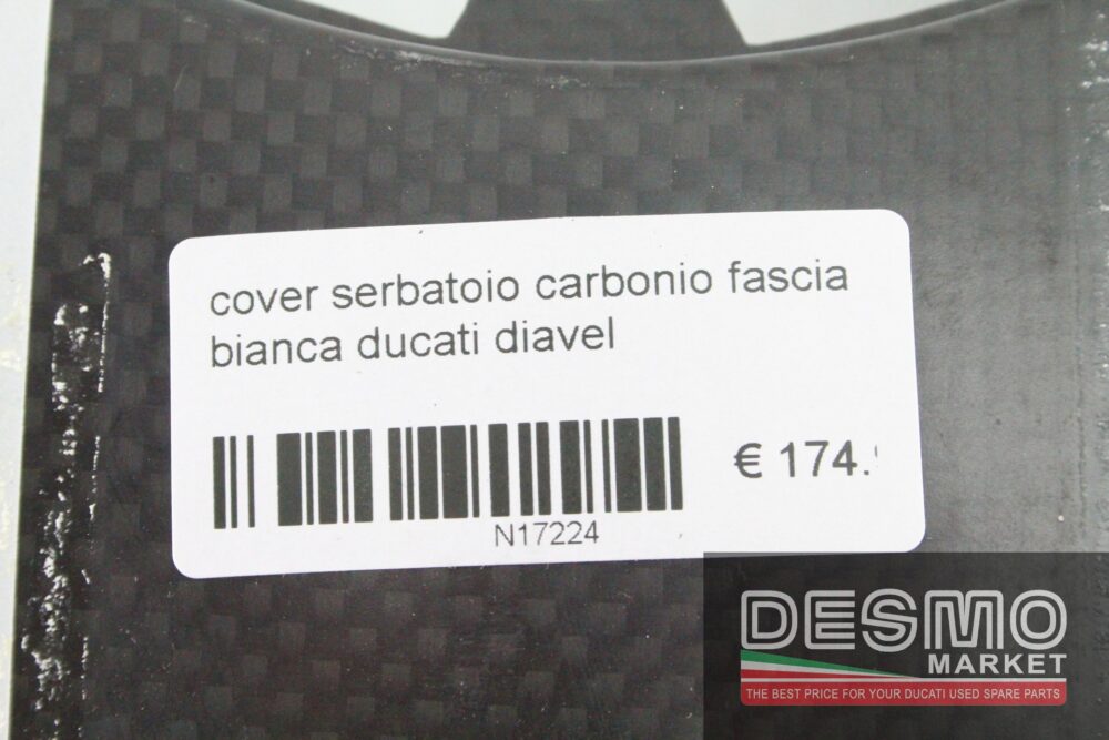 Carbon tank cover white band Ducati Diavel - Image 7