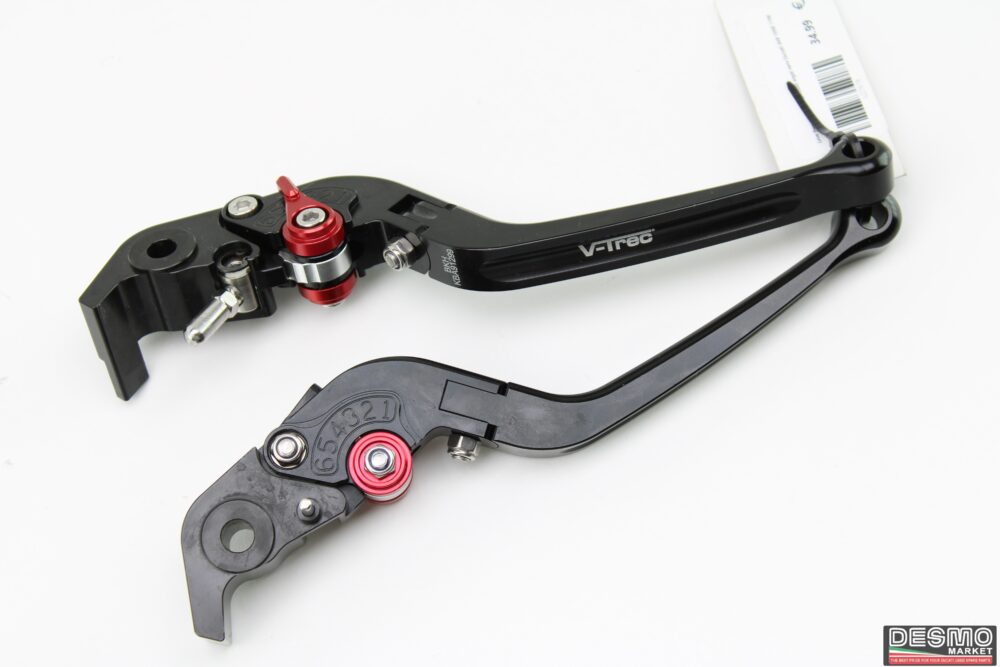 Adjustable clutch brake levers ergal black Ducati 848 1098 1198