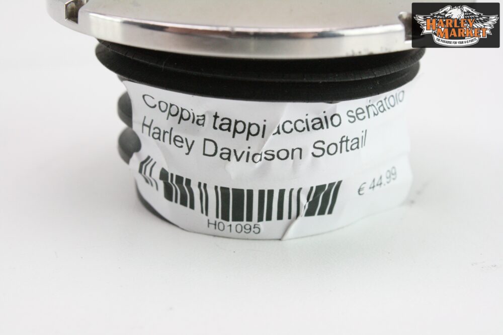 Coppia tappi acciaio serbatoio Harley Davidson Softail - immagine 5